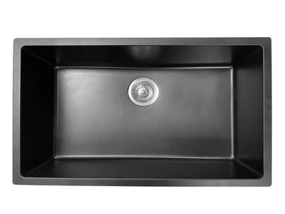 30" Black Quartz Modern Kitchen Sink