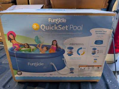 New Funsicle Quickset 8ft Round 30in tall pool with filter and pump