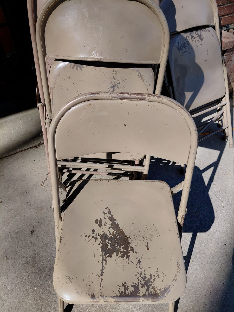 Metal folding chairs