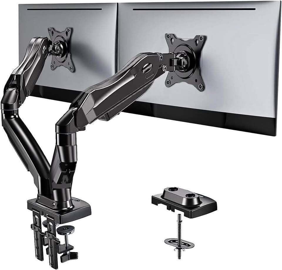Dual Monitor Flexible Arms No Desk Space VESA Mount