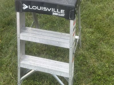 Louisville Aluminum Step Stool 2-Foot Industrial 300-Lb Capacity