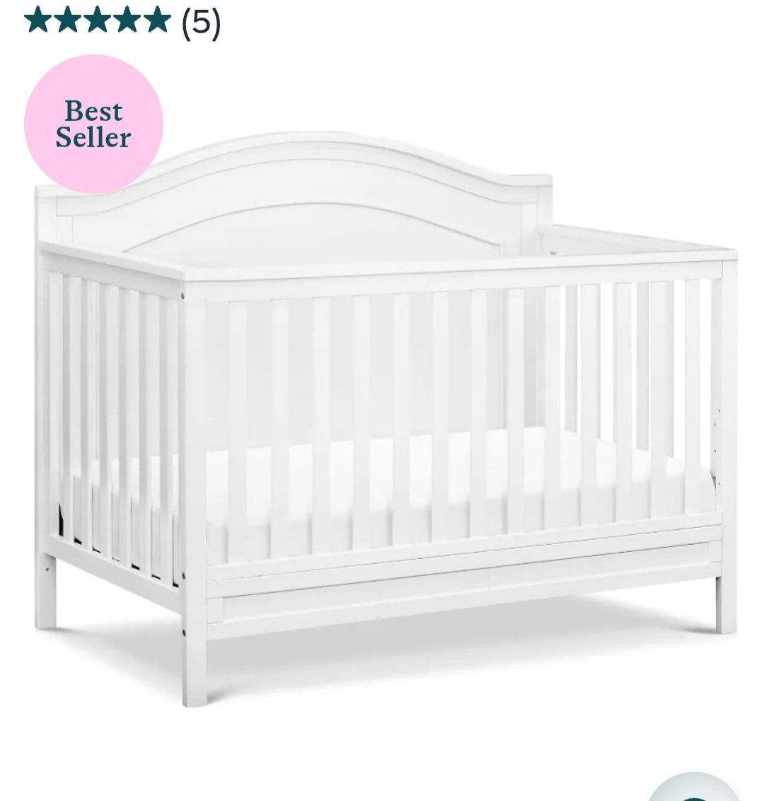 White Baby Crib with Mattress