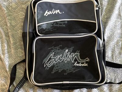 Balin Australia Backpack - Gray & Black with White Piping, Surf-Inspired Design