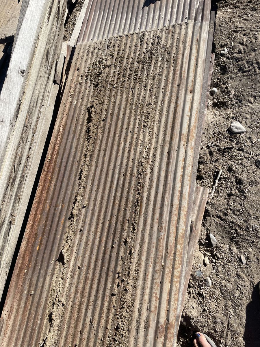 Rustic tin and lumber building materials