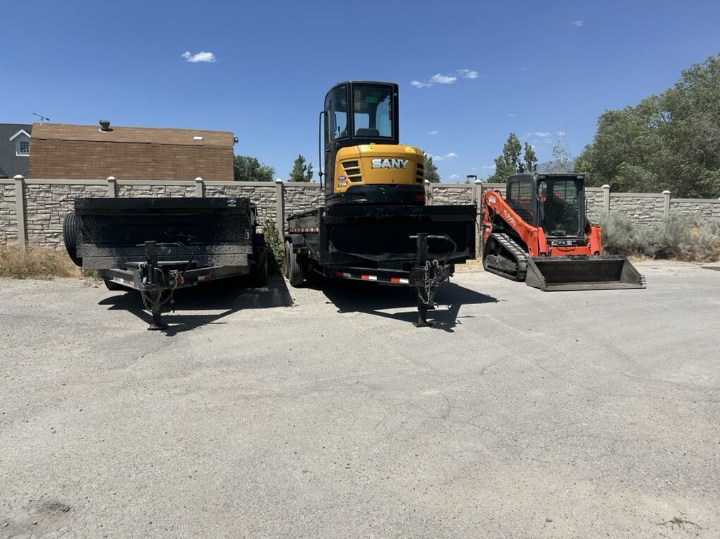 $90 Dump Trailer For rent, $335 Skid/Mini X 5 hrs