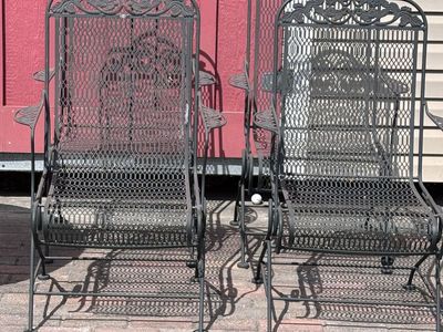Set Of Four Vintage Mid-Century Woodard Patio Chairs
