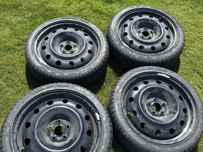205/45/17 snow tires w/ 5x100 black steelies