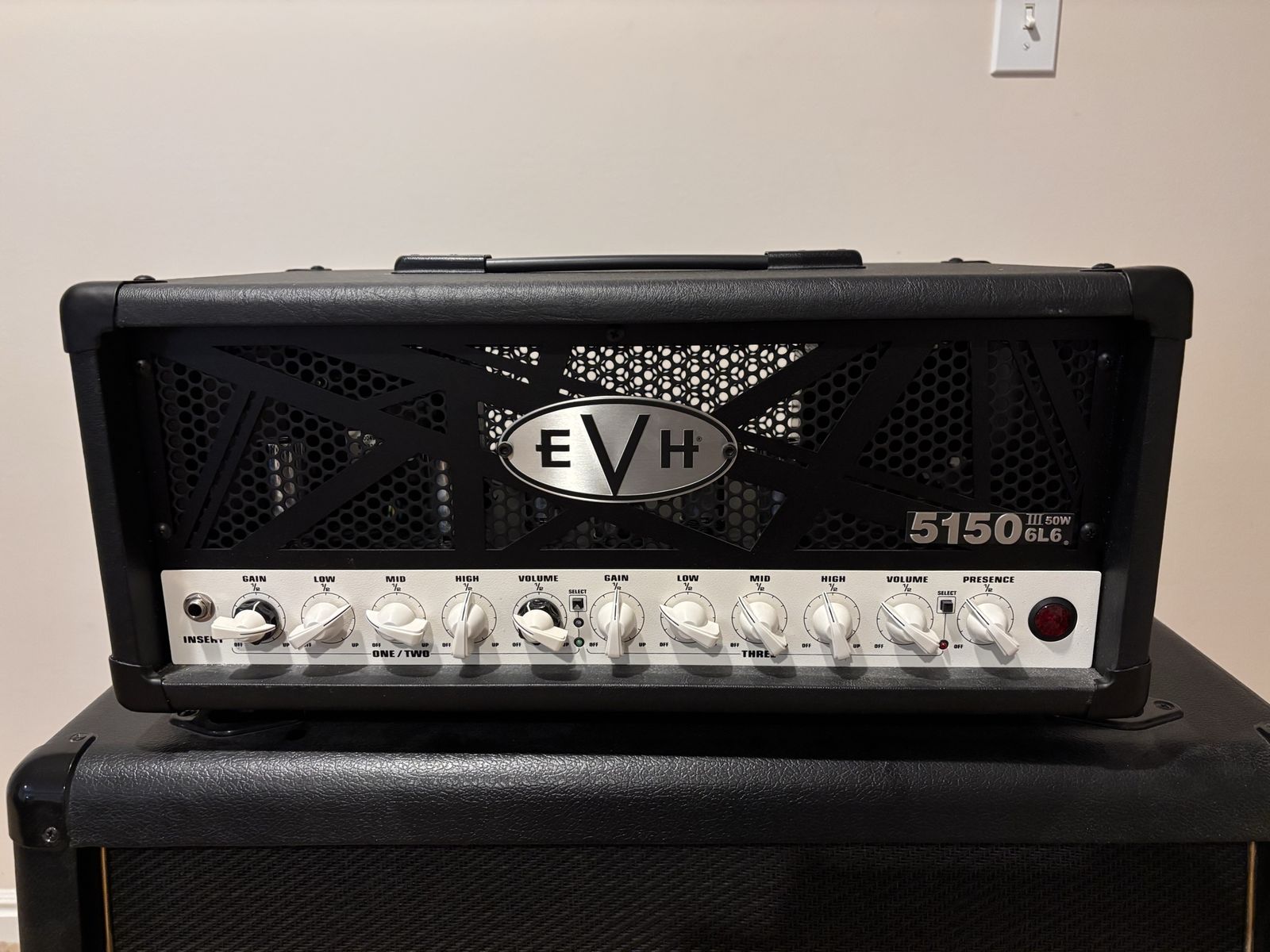 EVH 5150III 50W 6L6 Tube Guitar Amp Head - Black with Cover