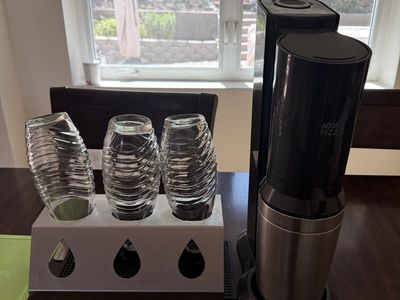 SodaStream Aqua Fizz Sparkling Water Maker with 3 Glass Carafes and Drying Rack