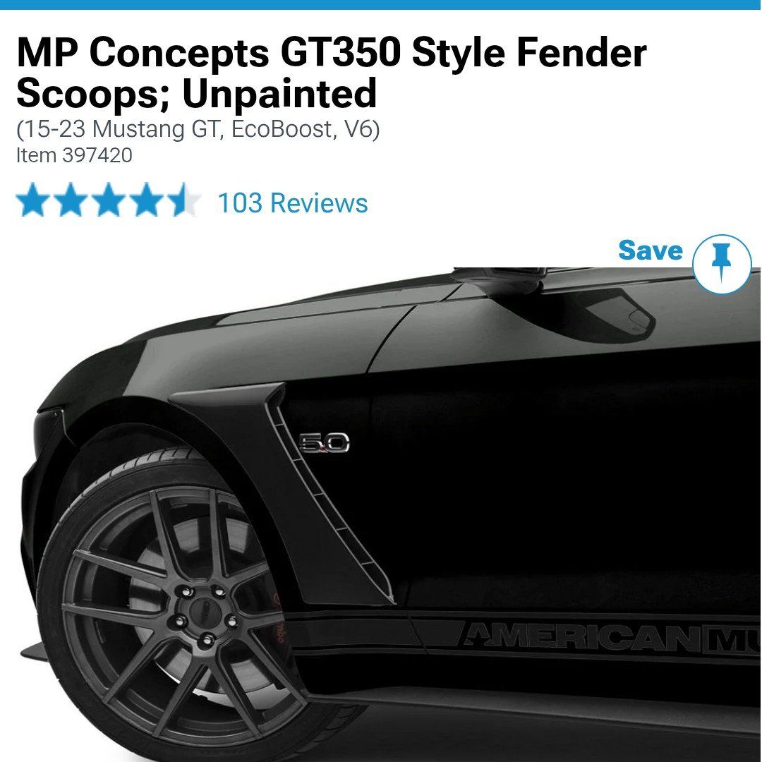 15-23 mustang fender scoops