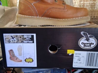 Georgia Boot GB152 Farm & Ranch Men's Work Boots - Tobacco Leather, Size 7M