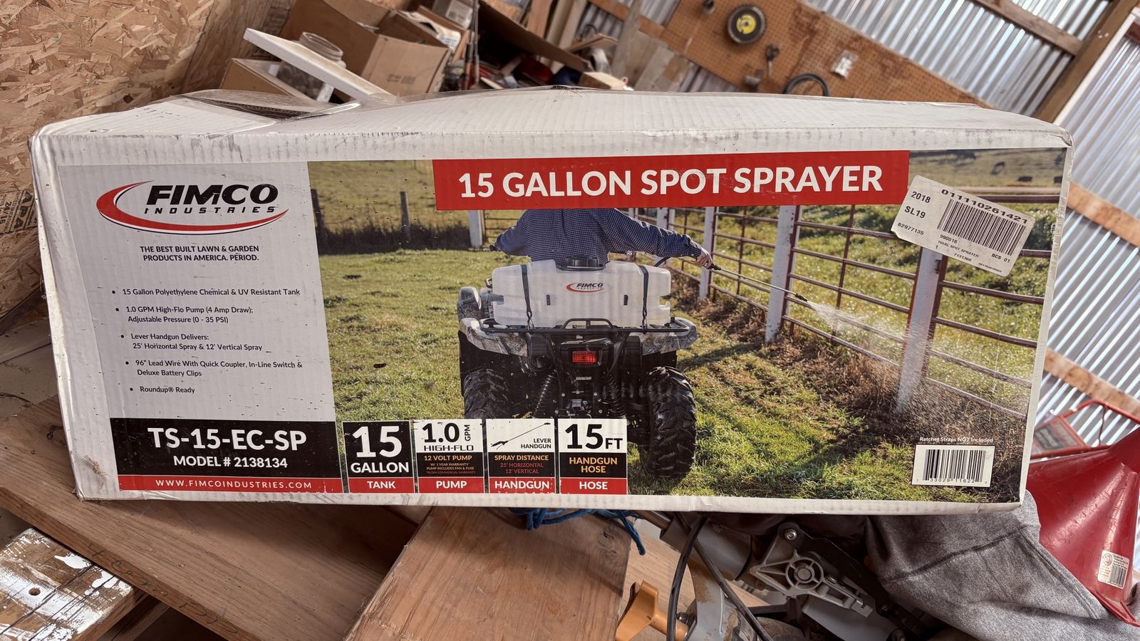 15 Gallon ATV Type Sprayer
