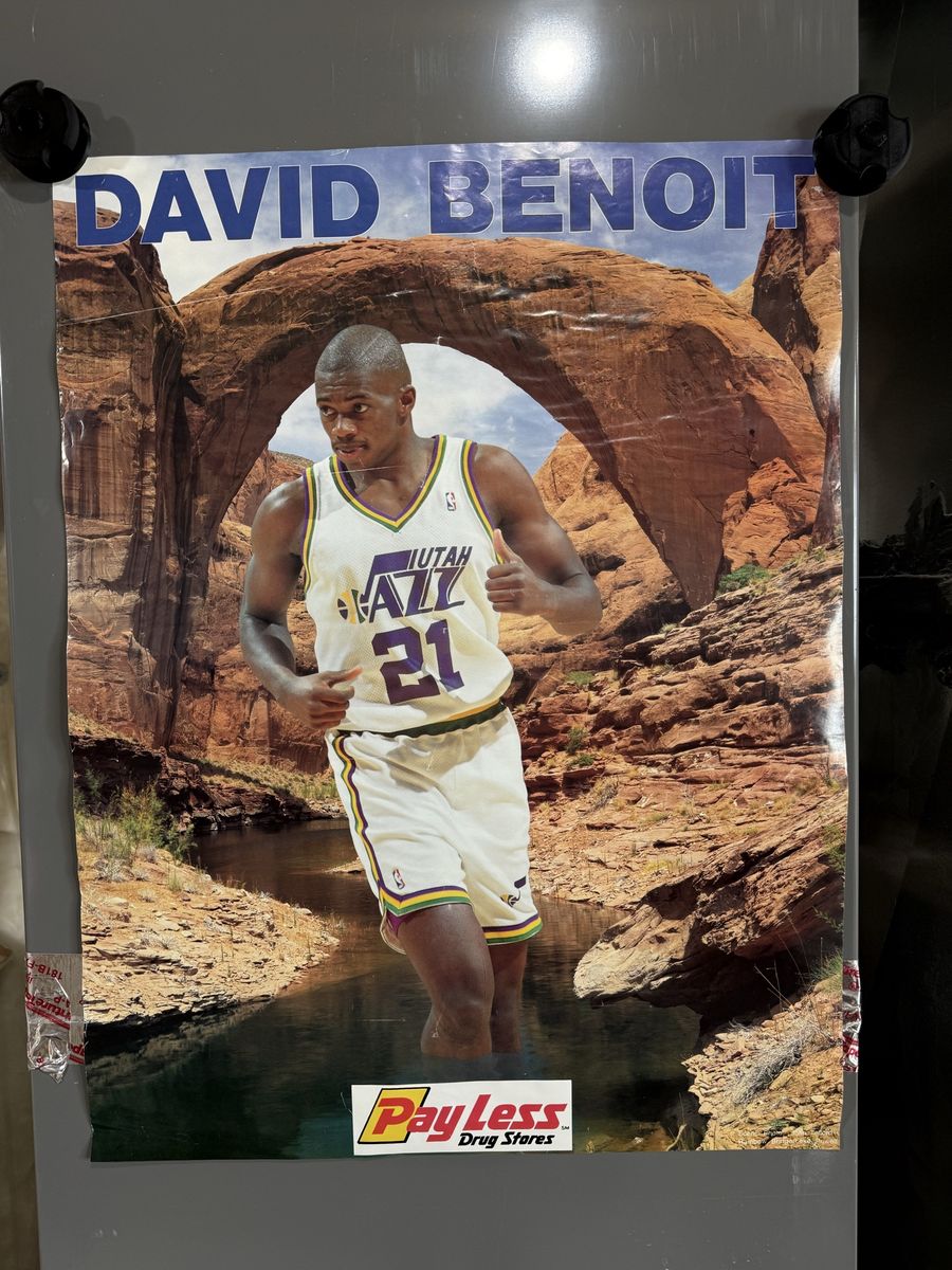 David Benoit Utah Jazz Bball Vintage Sports poster
