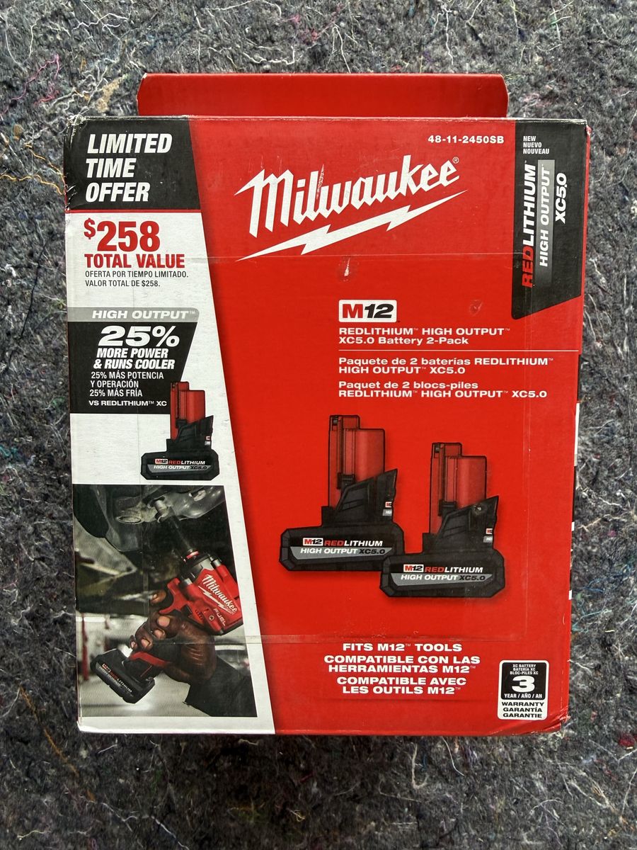 M12 High output 5.0 battery (2 pack)