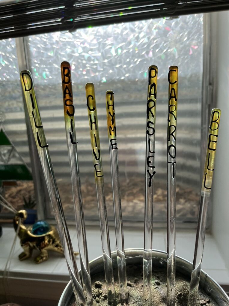 7 Rainbow Plant Marker Herb/Vegetable