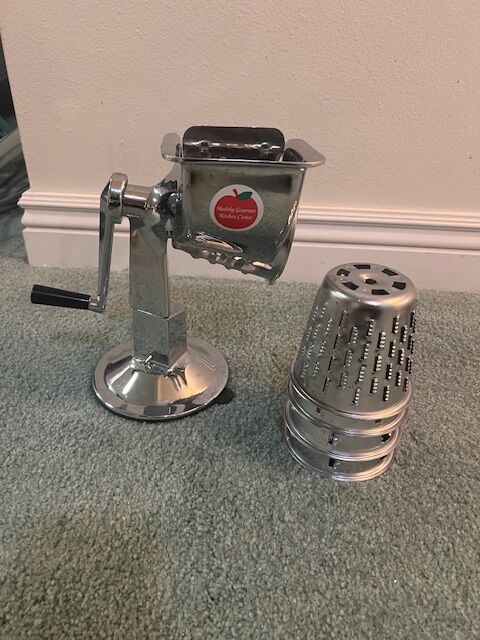 Healthy Gourmet Kitchen Cutter, Deluxe Rotary Grater, heavy duty, 6 grating cones