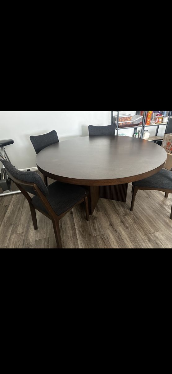 Ashley Korestone 60" Round Dining Table Set with 4 Chairs - Dark Brown. Offers are accepted too