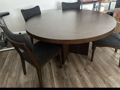 Ashley Korestone 60" Round Dining Table Set with 4 Chairs - Dark Brown. Offers are accepted too