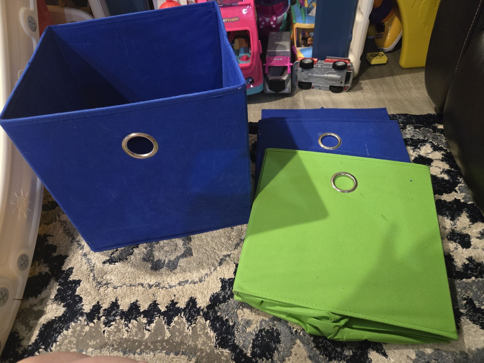 Fabric cube storage bins