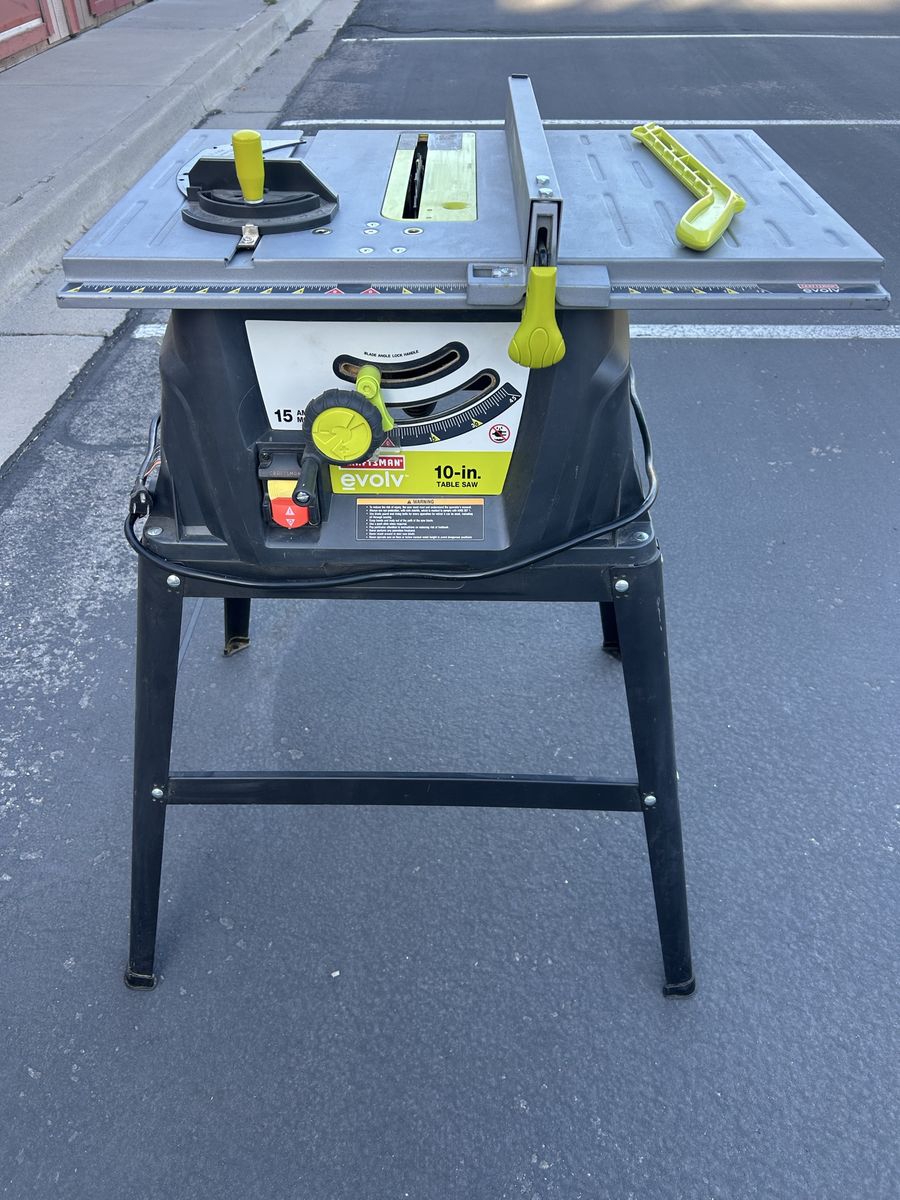 Craftsman Evolv 10-inch Table Saw with Stand - 15 Amp Motor