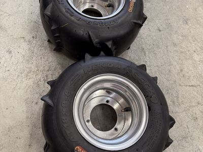 Kenda Sand Gecko AT18x9-8 Paddle Tires with Aluminum Rims Set of 2