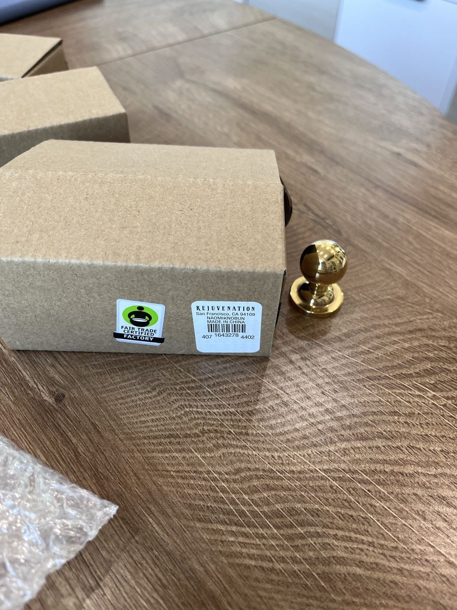 Rejuvenation unlacquered brass knobs