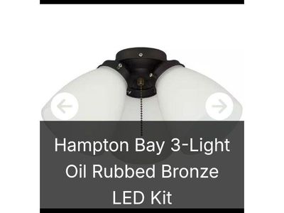 3 Light LED Ceiling Fan Light Fixture (NEW)
