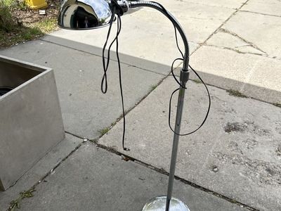 Vintage Gooseneck Adj. Chrome Floor Lamp