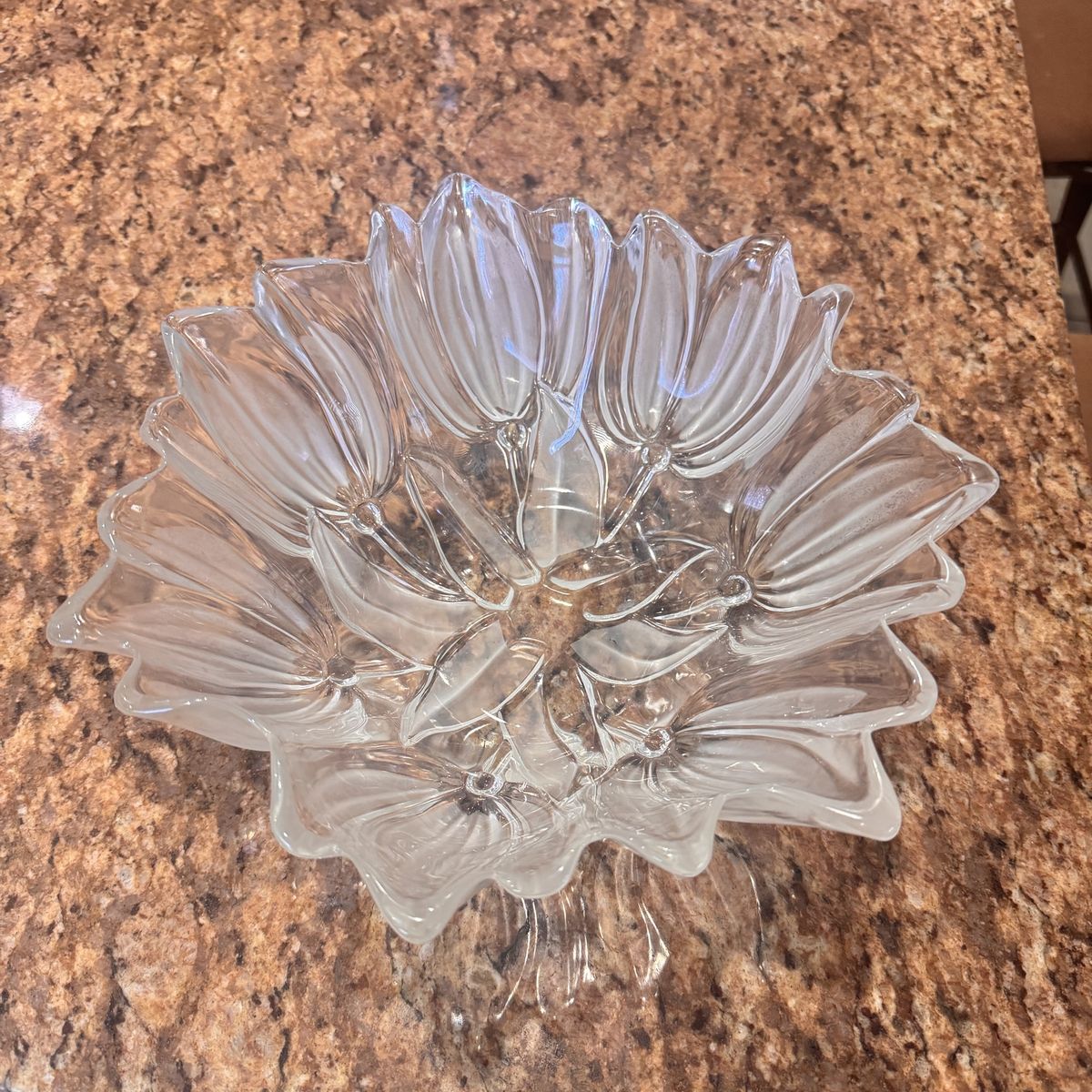 Crystal glass  tulip and Winter rose serving bowls