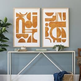 Ochre I & Ochre II by Shana Blakley Unframed Unstretched Prints on Canvas