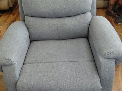 Gray Fabric Power Lift Recliner Chair - Electric Reclining Assistance