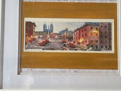Original WaTercolor Painting Roma Piazza Di Spagna