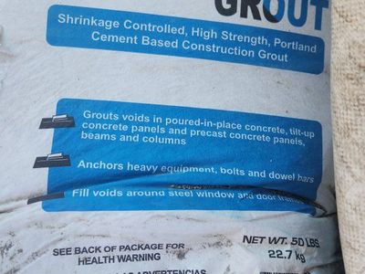 Nox-Crete Construction Grout, 50 lbs, Shrinkage Controlled, High Strength, Portland Cement-Based