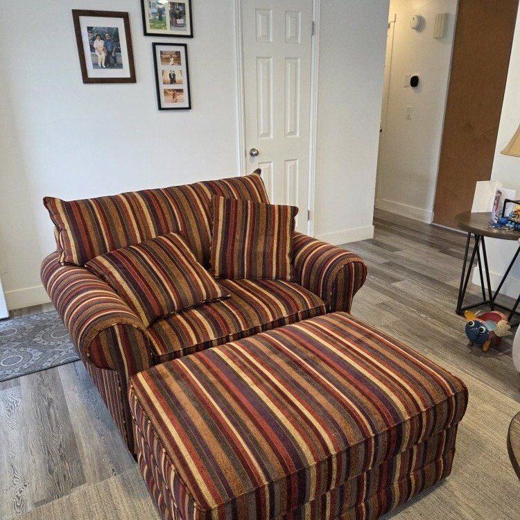 Oversized chair and ottoman.