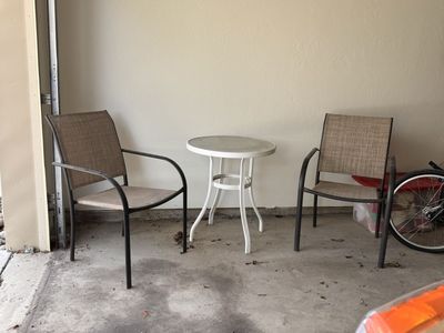Patio Set - 2 Sling Chairs and Small Round Table