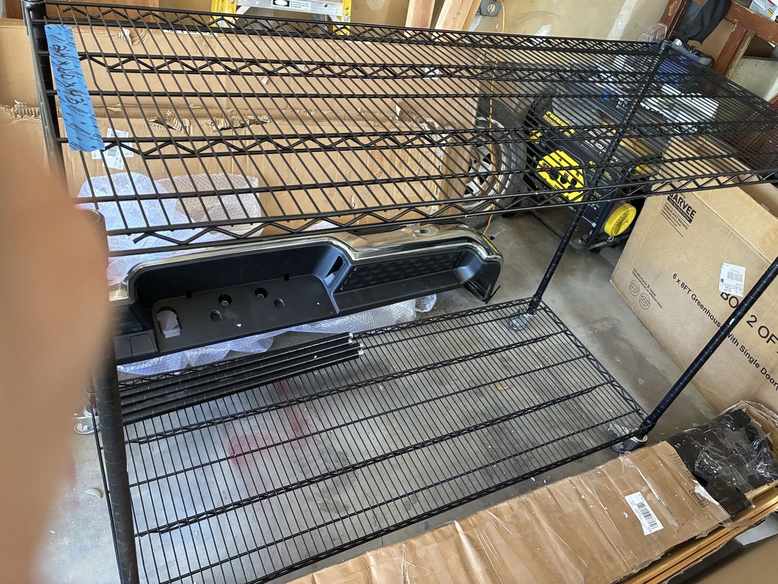 Black Wire Storage Rack Shelving Unit with Wheels 24 by 60 by 43 tall 