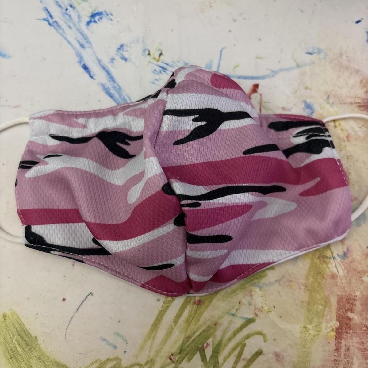 Pink Camouflage Reusable Cloth Adult Face Mask Adjustable Ear Loops