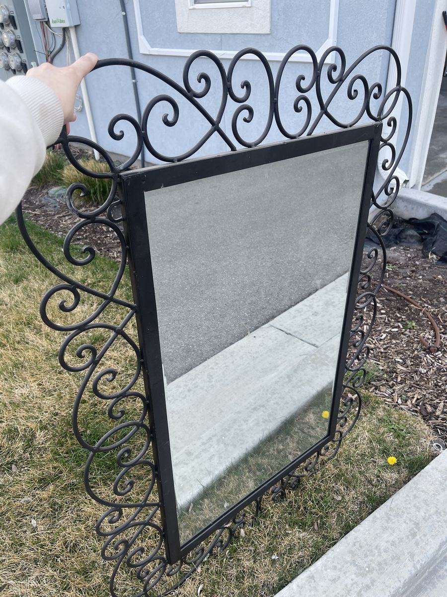 Beautiful Black Iron Mirror