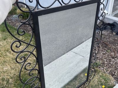 Beautiful Black Iron Mirror