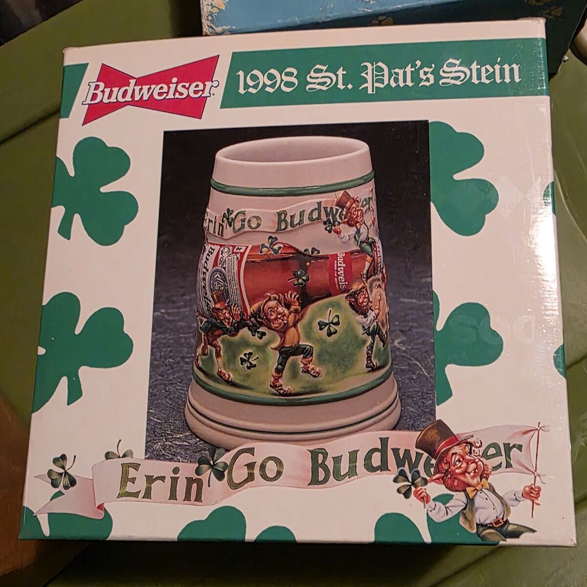 Budweiser 1998 St. Patrick’s Day Stein – “Erin’ Go