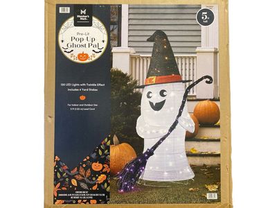 New (in box): Member's Mark 130 LED Pre-Lit Pop-Up Ghost Pal Indoor/Outdoor Decoration, 5ft
