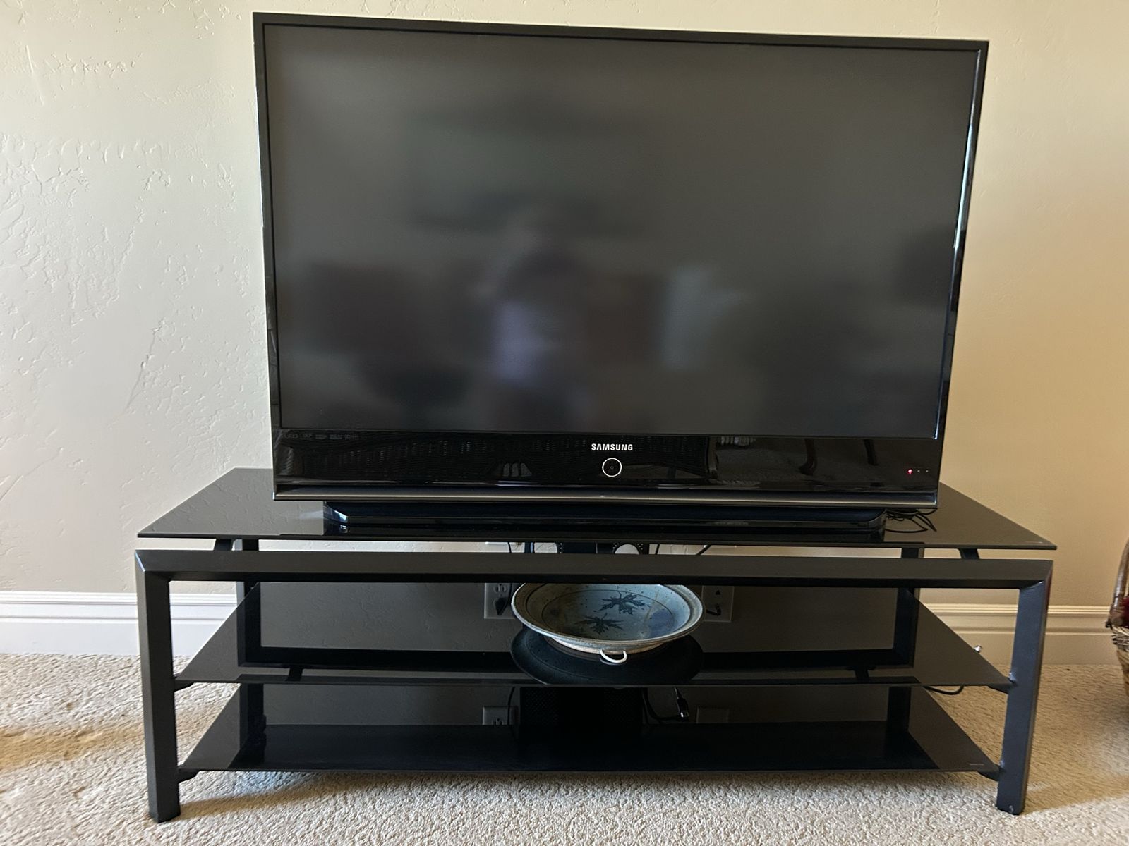 New Glass and Metal 3-Tier TV Stand - Unopened, Sturdy, 150lb Capacity