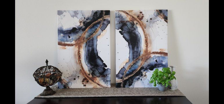 Abstract Canvas Prints - Set of 2 - 24"x36"
