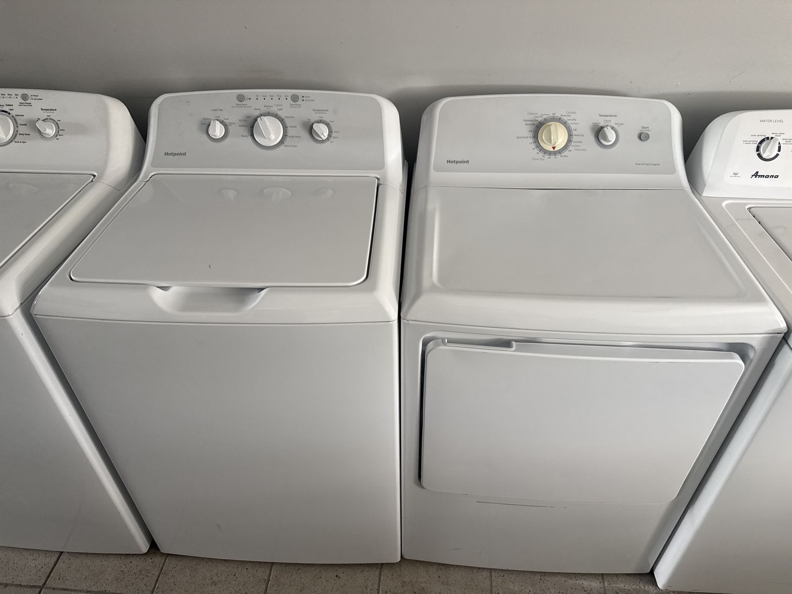 Hotpoint Washer and Dryer Set - White Top Load Washer & Electric Dryer