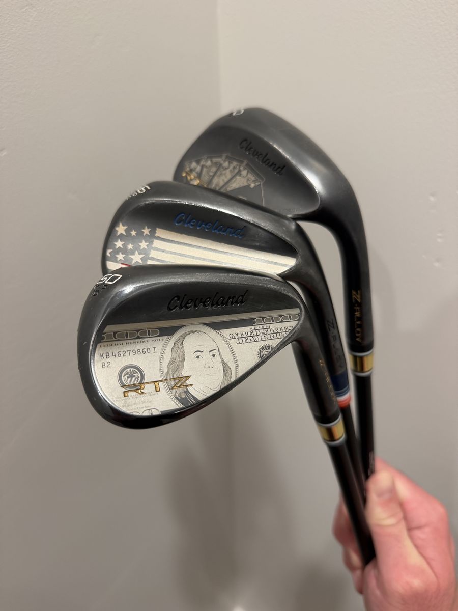 Custom Cleveland RTZ Satin Black 50-56-60 Axiom Velocore 105 Stiff Wedge Set