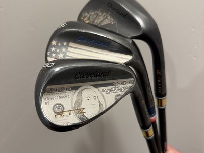 Custom Cleveland RTZ Satin Black 50-56-60 Axiom Velocore 105 Stiff Wedge Set