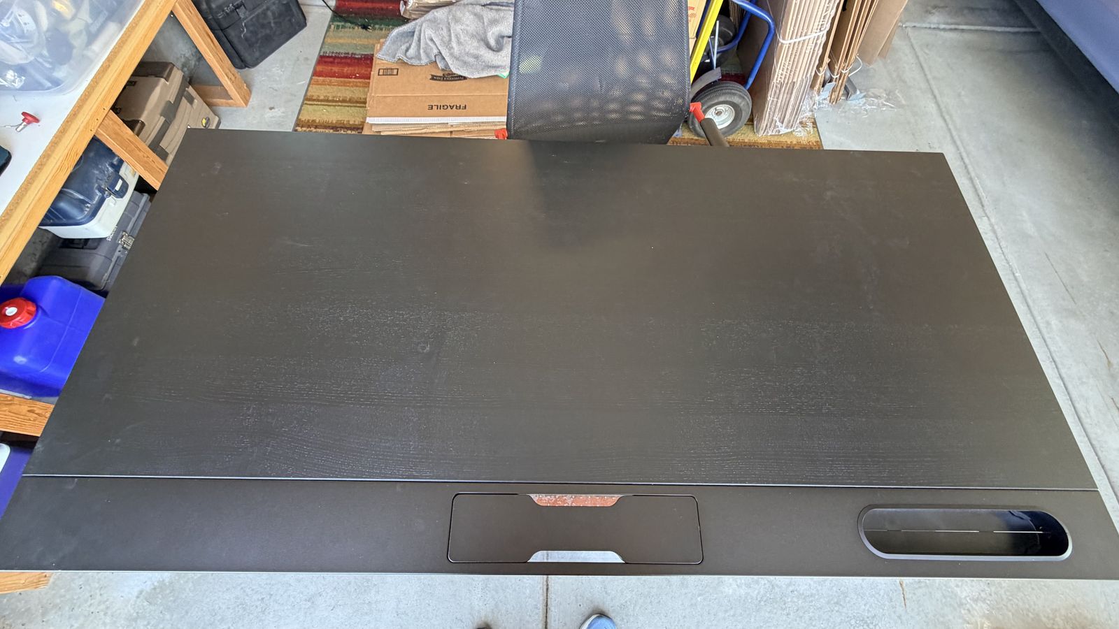Large Black Ikea Office Desk & Chair
