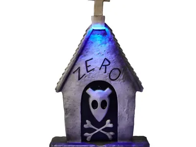 Halloween TNBC Zero The Nightmare Before Christmas Blow Mold Tombstone Graveyard Cemetery Home Decor Decoration Prop
