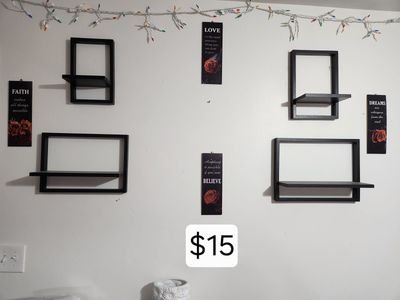 Wall picture frames and shelves