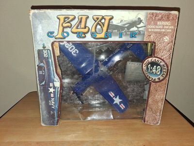 Motormax F4U Corsair 1:48 Scale Die-Cast Metal & Plastic Model Airplane - Blue Navy VF-83
